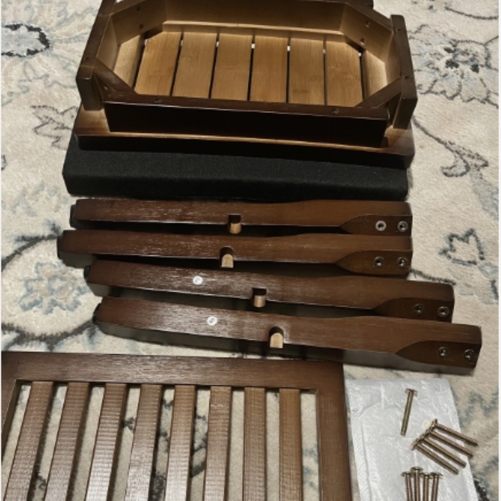 StrongTek SLA-BAM-50K Brown Bamboo Shower Bench 10x16 Inches